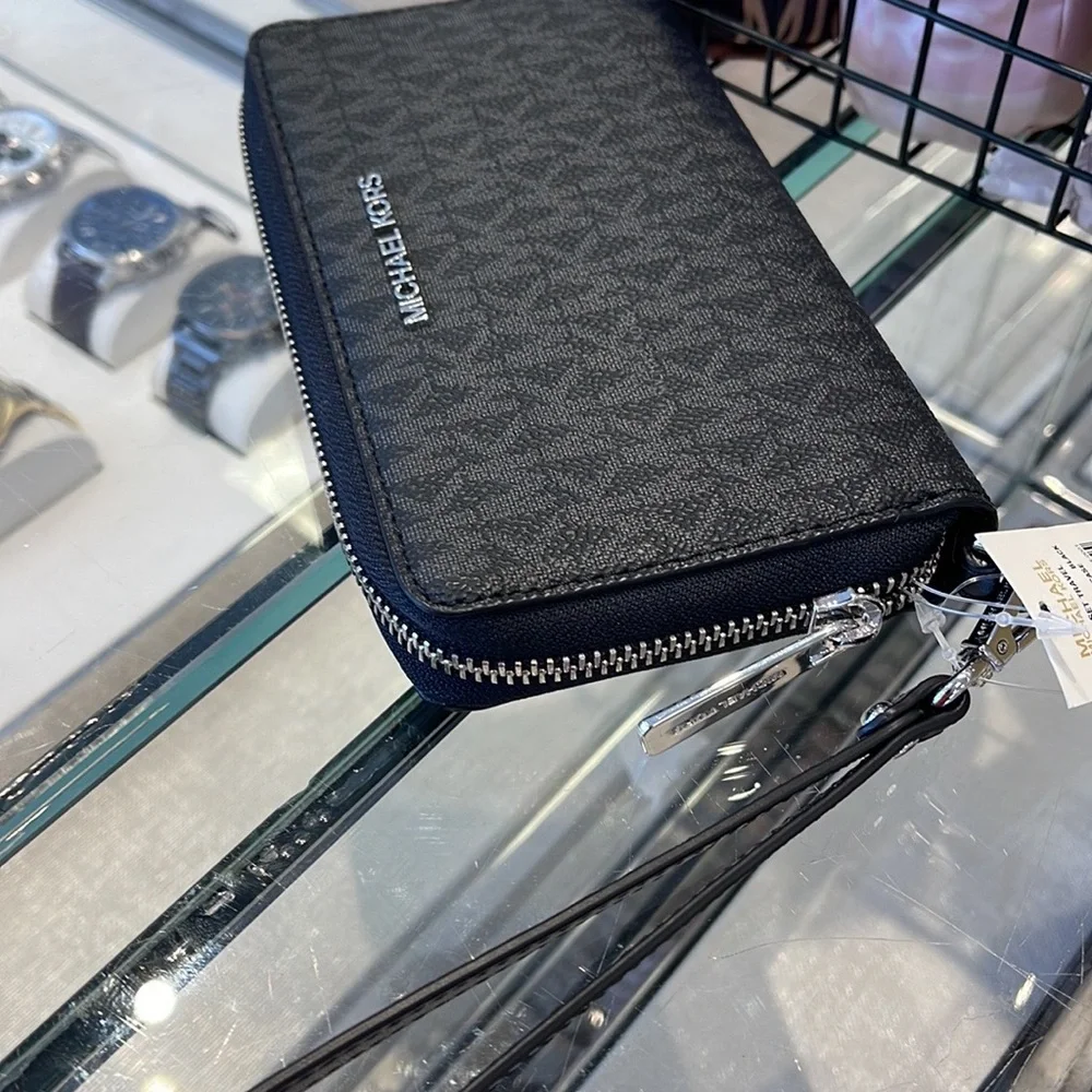 Michael Kors MK Signature Large Flat Multi-Function Phone Case Wallet Wristlet - Picture 4 of 16